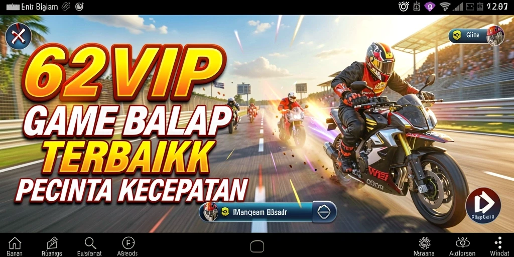 Tampilan menegangkan dari balapan di 62VIP dengan mobil-mobil kencang.