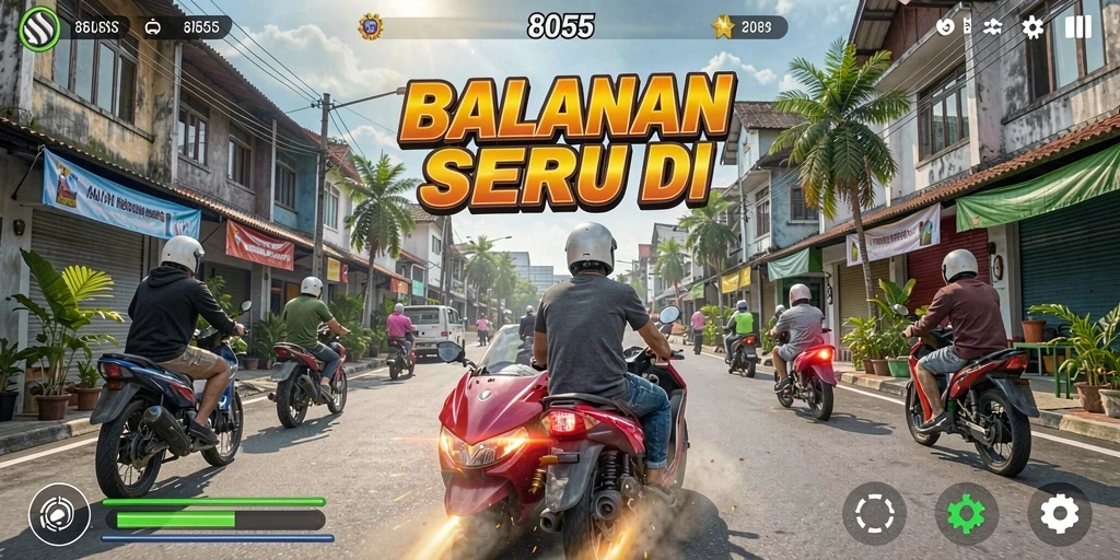 Tampilan gameplay seru dengan grafis balap yang memukau.