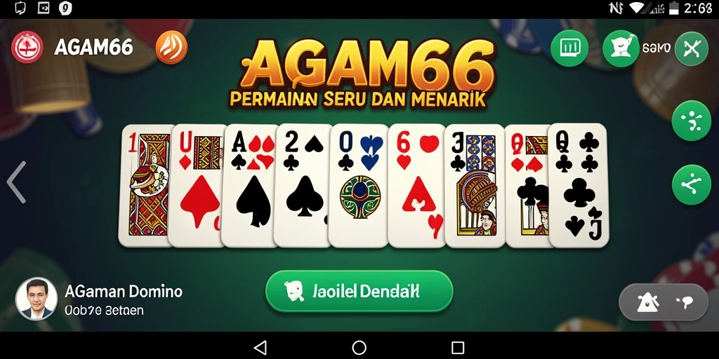 Screenshot permainan AGAM66 menampilkan aksi domino yang mendebarkan.