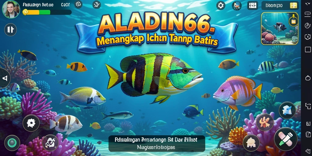 Screenshot gameplay ALADIN66 yang menampilkan suasana memancing yang menyenangkan.