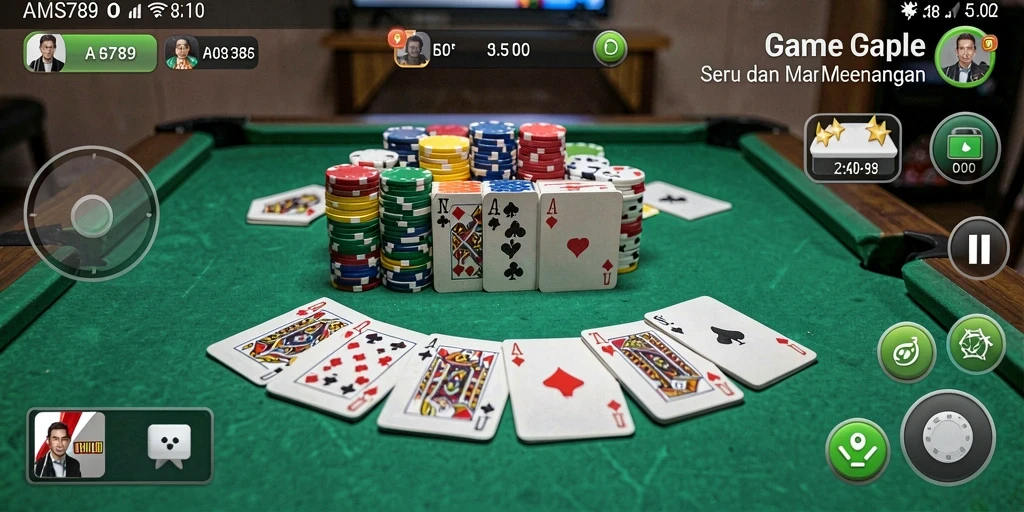 Tampilan gameplay Gaple yang menarik dan interaktif.