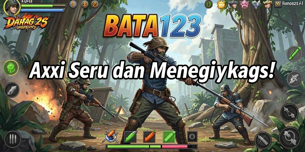 Screenshot memperlihatkan pertempuran mendebarkan dalam BATA123.