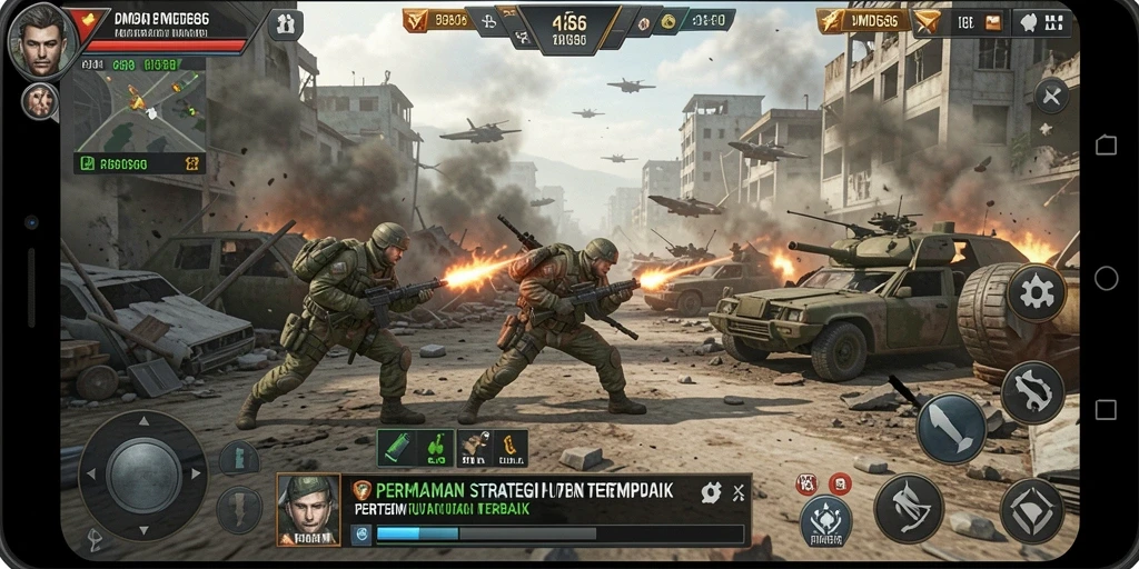 Tangkapan layar gameplay DMD686 menunjukkan pertempuran strategi yang mendebarkan.