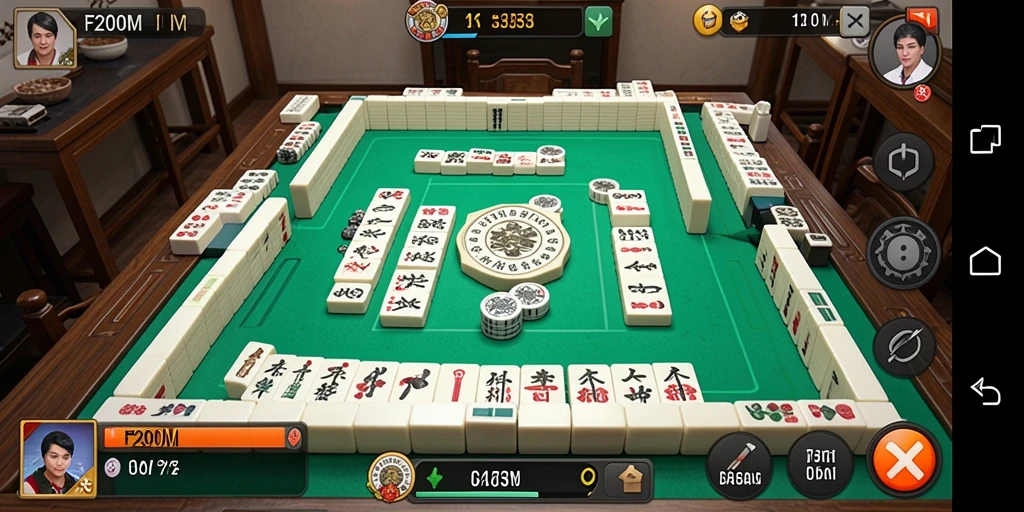 Screenshot F200M menampilkan gameplay seru Mahjong yang menantang.
