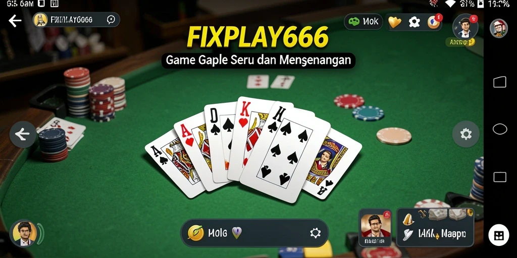 Tampilan gameplay seru FIXPLAY666 saat bermain Gaple.