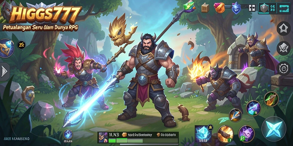 Tampilan gameplay menarik dari HIGGS777 yang penuh petualangan RPG.
