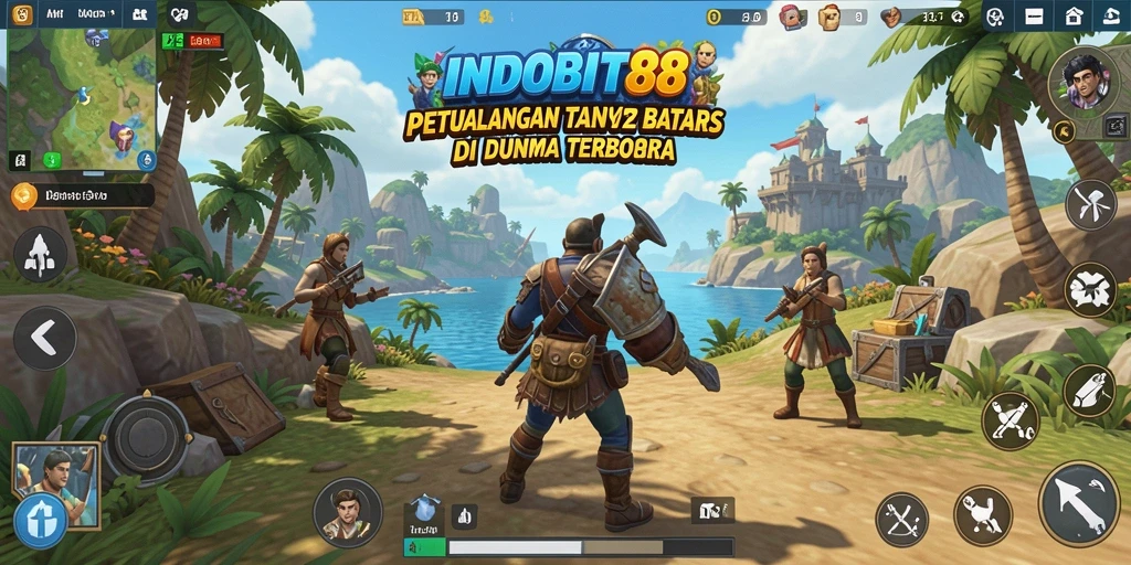 Tangkapan layar gameplay INDOBIT88 menampilkan dunia terbuka yang luas dan penuh petualangan.