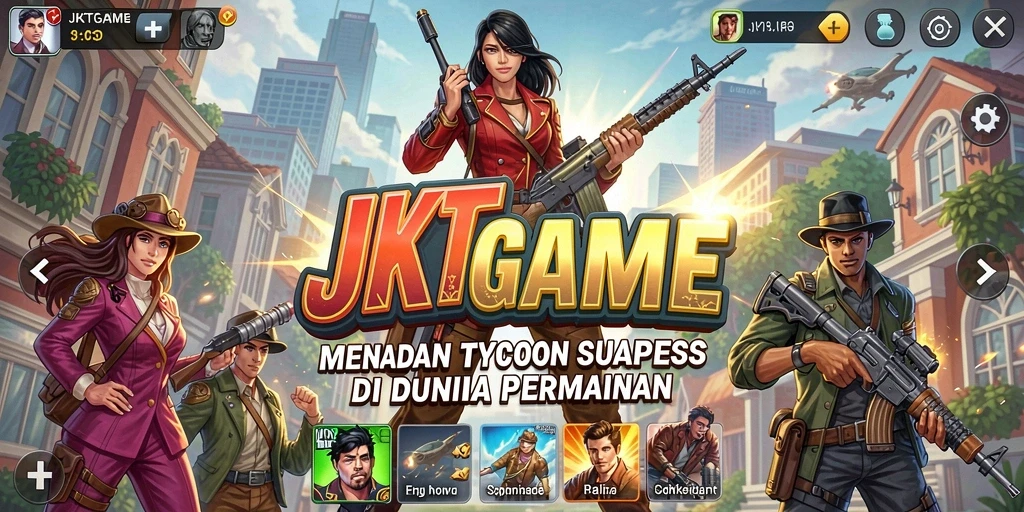 Tampilan gameplay JKTGAME dengan grafis yang menarik dan fitur bisnis.