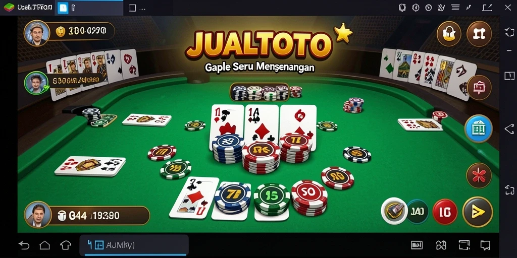Tampilan gameplay seru dalam permainan Gaple JUALTOTO.