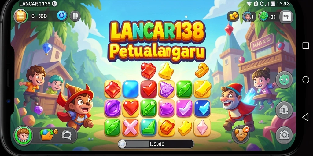Screenshot gameplay LANCAR138 menampilkan kombinasi warna cerah dan tantangan seru.