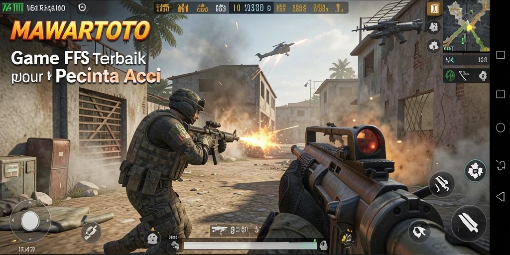 Screenshot gameplay MAWARTOTO yang menunjukkan aksi mendebarkan dalam pertarungan FPS.