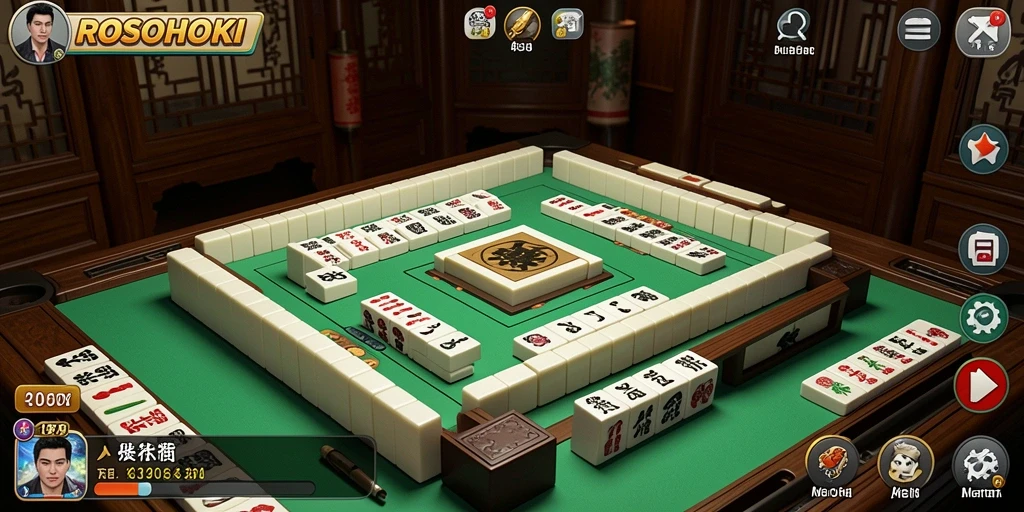 Screenshot gameplay ROSOHOKI menampilkan keseruan bermain Mahjong.