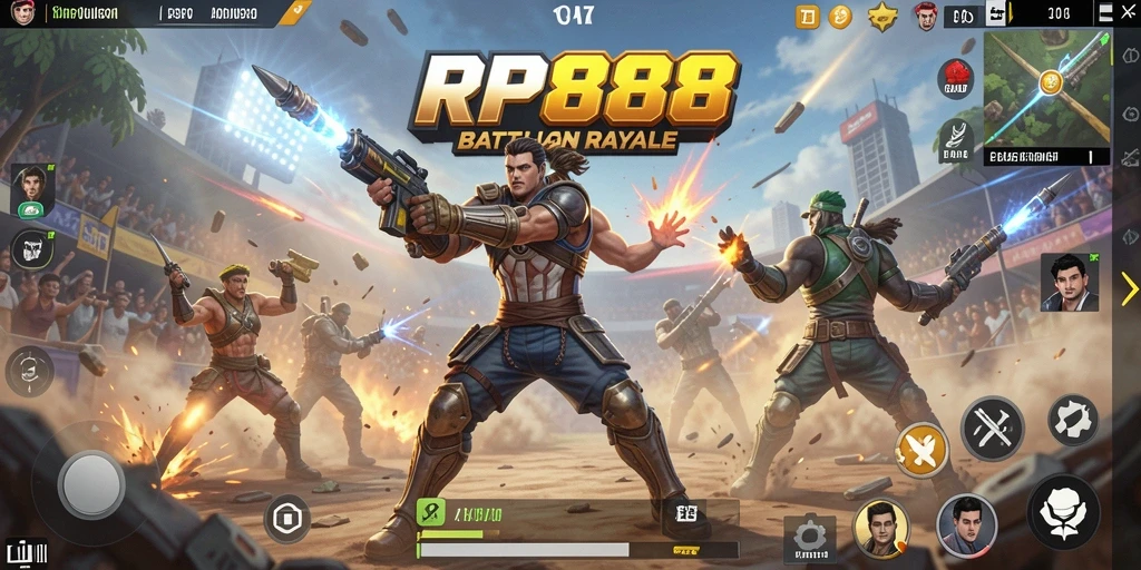 Tampilan gameplay intens di RP888 dengan pertarungan yang mendebarkan.