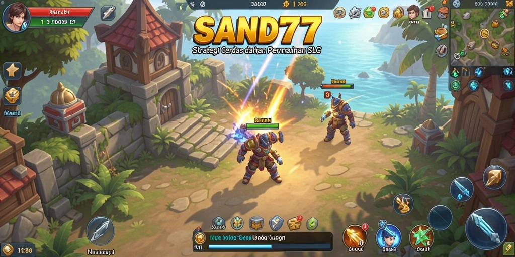 Tampilan menakjubkan dari gameplay SLG di SAND77.