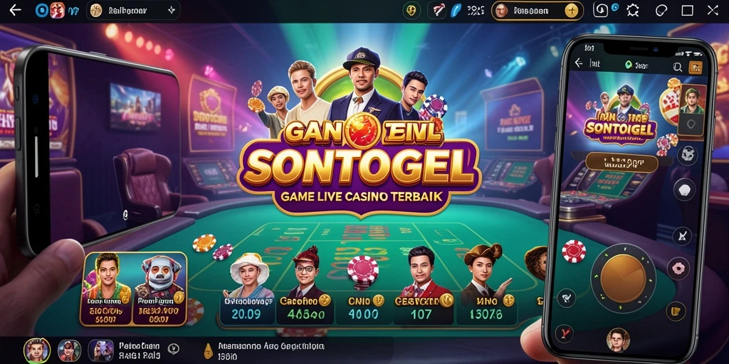 Screenshot gameplay SONTOGEL menampilkan suasana kasino langsung yang mendebarkan.