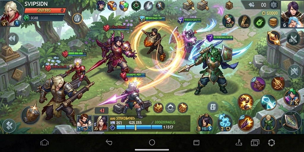 Screenshot gameplay SVIPSIDN dengan aksi pertempuran strategis.