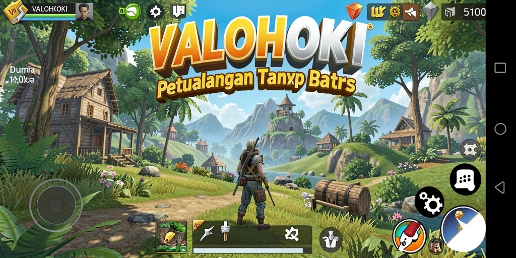 Tampilan gameplay VALOHOKI yang menarik dalam dunia terbuka.