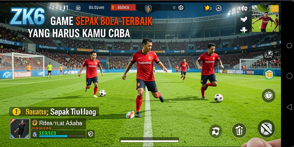 Screenshot ZK6 menunjukkan aksi intens di lapangan sepak bola.